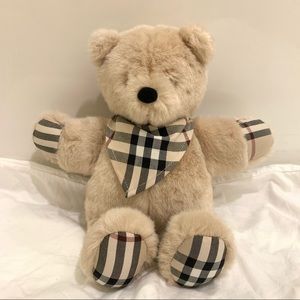Burberry Plush Stuffed Bear Plaid Bandana Rare